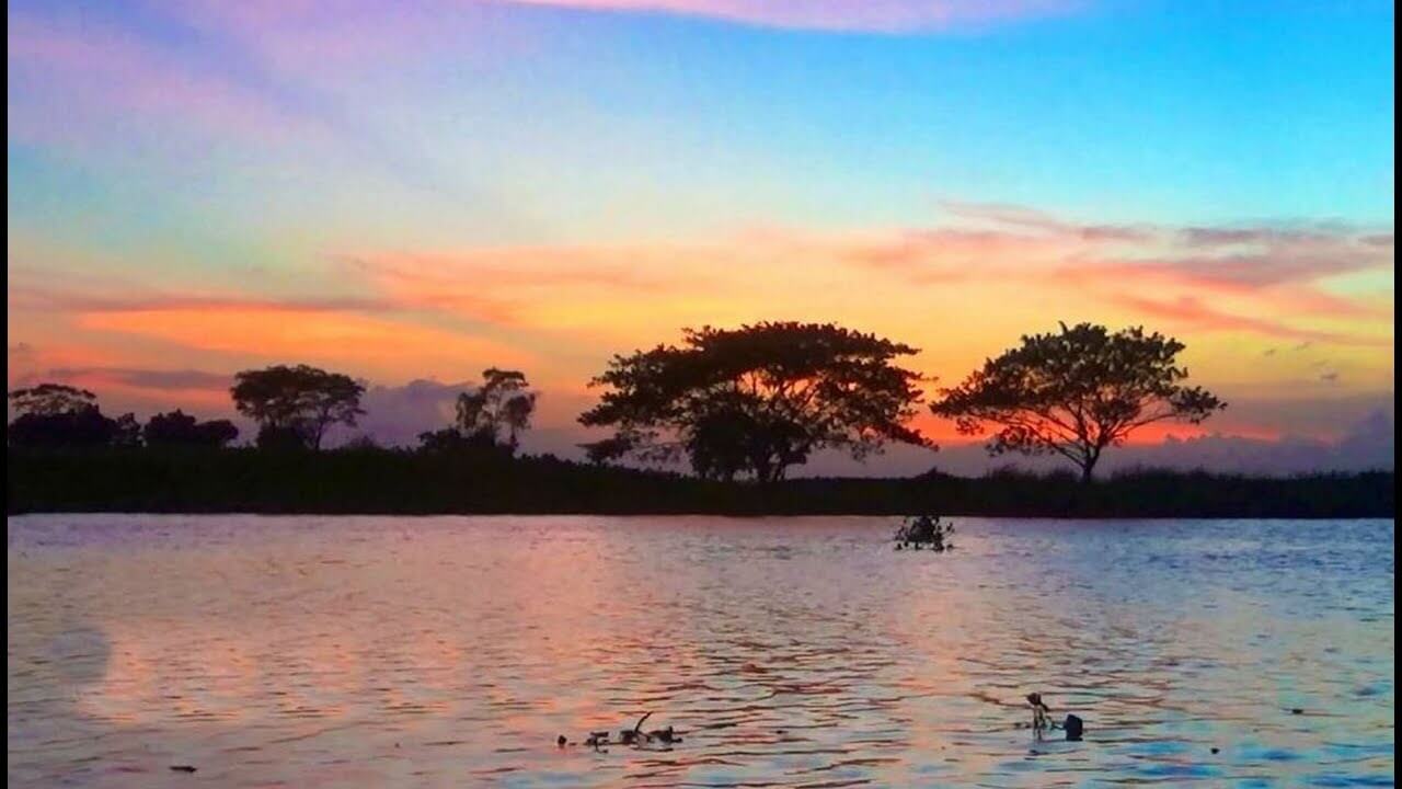 A colourful evening at the bank of Titas river